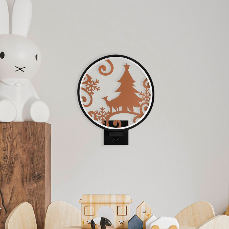 Stylish Wall Lamp, Black & Copper, 11.8 x 14.2 x 3.9 inches | 100% Metal Construction, IP 44 Rated | Max 12W, On/Off Switch, 6.6 ft Cable | Perfect for Glam & Animal-Themed Decor, Ideal for Holiday & Everyday Use