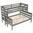 Twin XL  Bunk Bed, Detachable Wood Frame With Ladder-606701193
