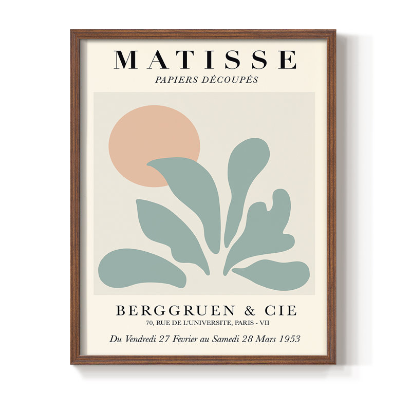 Matisse XC III, reproduction encadrée - bois massif, Cadre photo brun simple, H 14 po x l 11 po