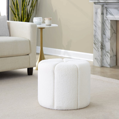 Repose-pieds en tissu blanc