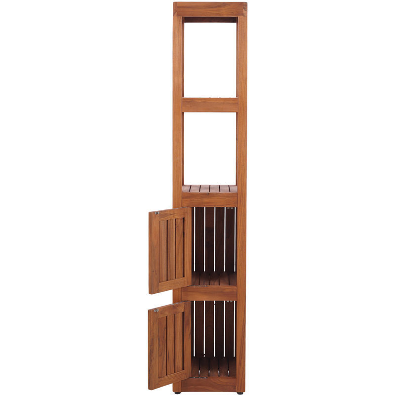 Sula OptiAREA Four-Level Teak Tower Floor Cabinet with Display Shelving