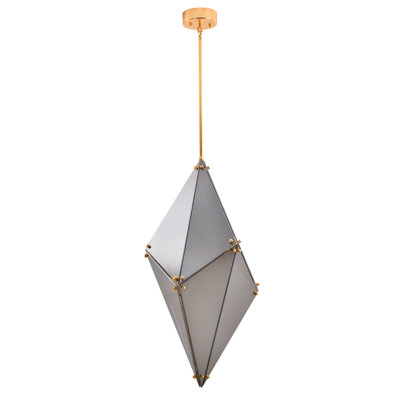 Luminaire suspendu géométrique moderne en verre fumé 9 lumières