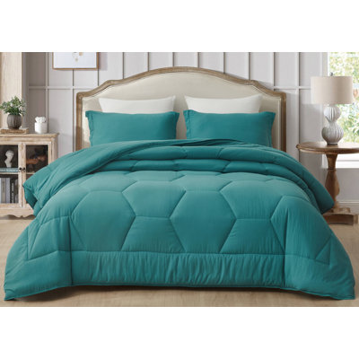 Washed Microfiber Bedding Honeycomb Comforter Set