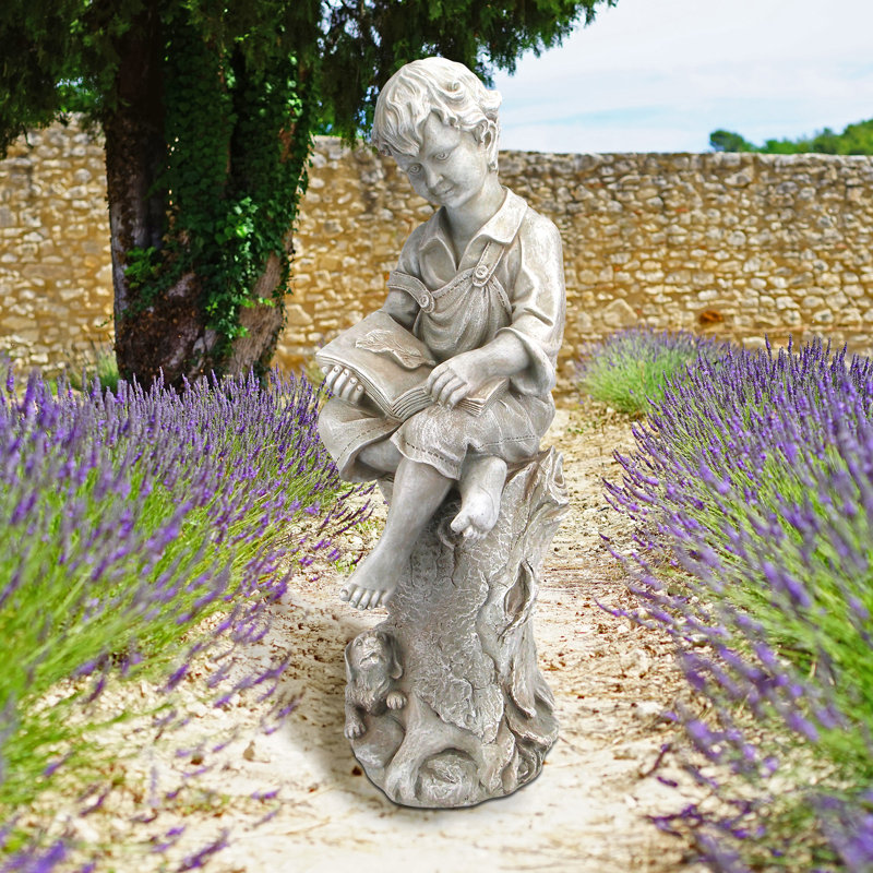 Statue de jardin lecture des enfants Sebastian