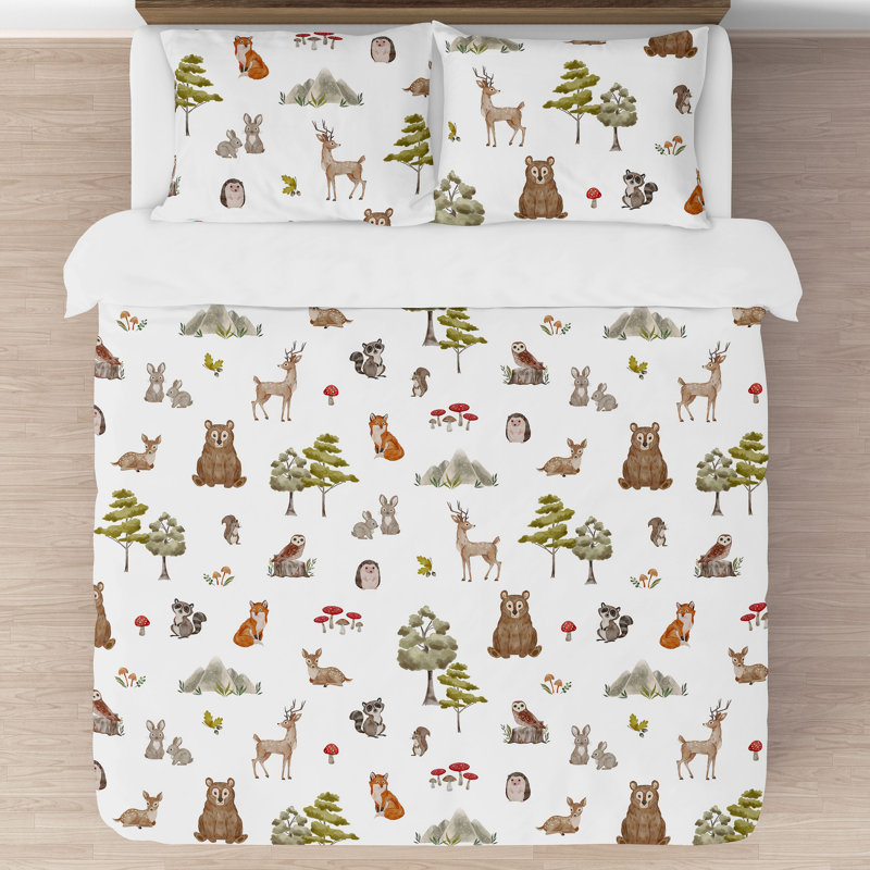 Ensemble d'édredon pour grand lit / aquarelle Woodland Forest par Sweet Jojo Designs