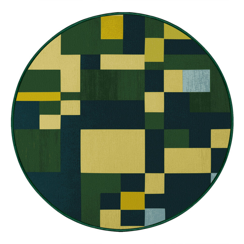 Geometric Grove Rug, Round 4'