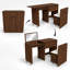 Coiffeuse convertible 3 en 1 avec miroir et tabouret de rangement