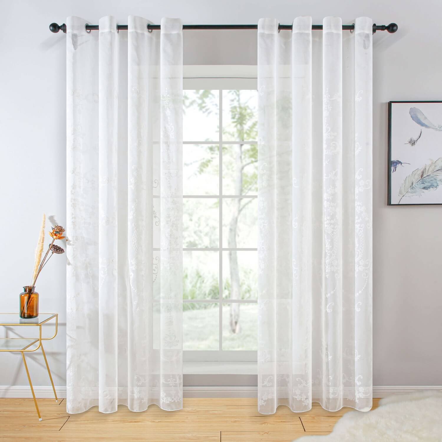 One Allium Way® Henriette Polyester Sheer Curtain Panel | Wayfair