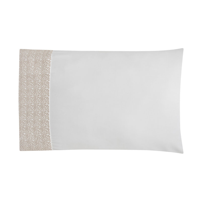 Pearls 100% Cotton Sateen pillowcases (pack 2 un), King, white-latte