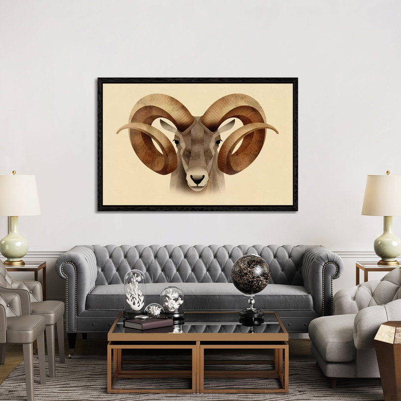 Urial 1 Piece Wall Art on Canvas, 152.5 cm H x 101.5 cm W, Black Framed