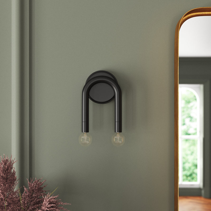 Yula 2-Light Wall Sconce in Matte Black, Matte Black