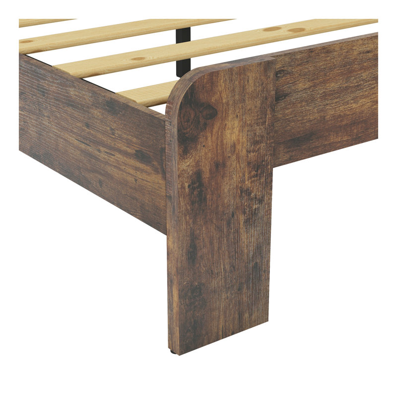 Bed Frame, Wood Platform Bed Frame , Noise Free,No Box Spring Needed And Easy Assembly Tool,Large Under Bed Storage,White