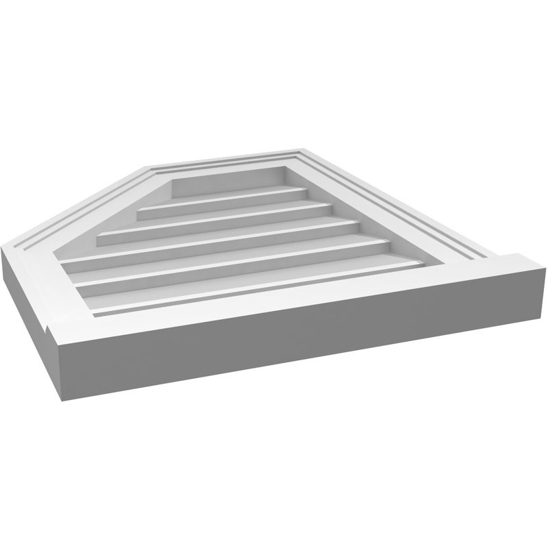 Évent en demi-octogone supérieur à montage en surface Signature, H 20 po x l 18 po x P 2 po