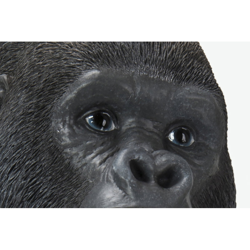 Deco Figurine Monkey Gorilla, Black, 38.5cm H x 30cm W x 28cm D