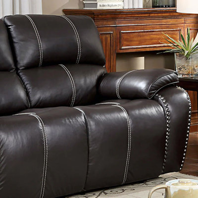Baehr Leather 39'' Reception Loveseat