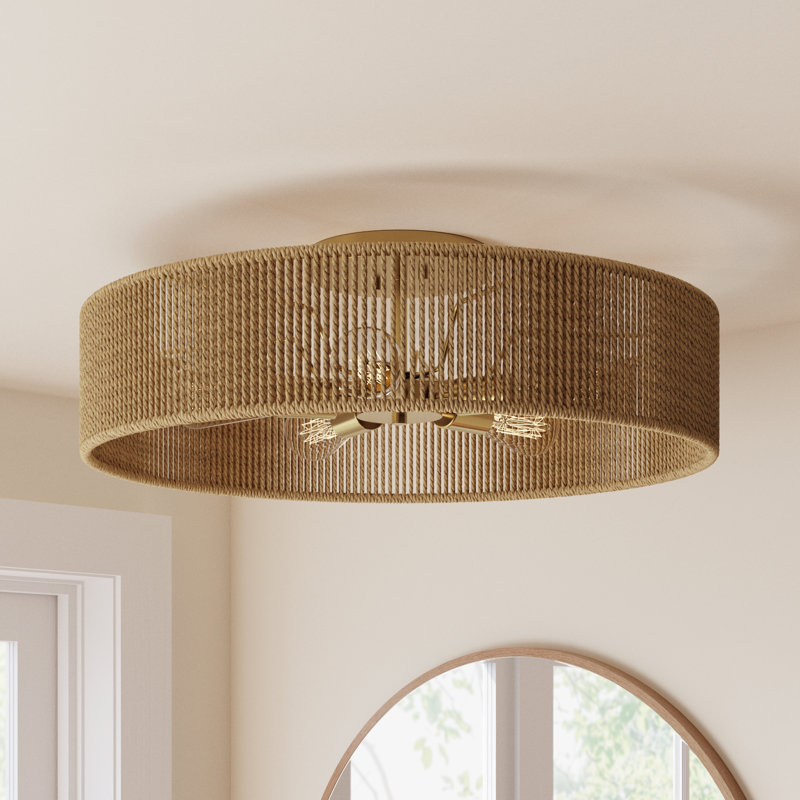 Julep 5 - Light Ceiling Light in Warm Brass and Rope