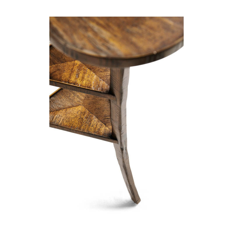 Casually Country Solid Wood End Table, Country Farmhouse Walnut