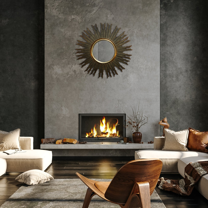 Avaliese Powder Coated Aluminium Round Wall Mirror
