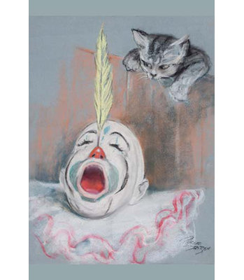 Clown avec chat-imprimé