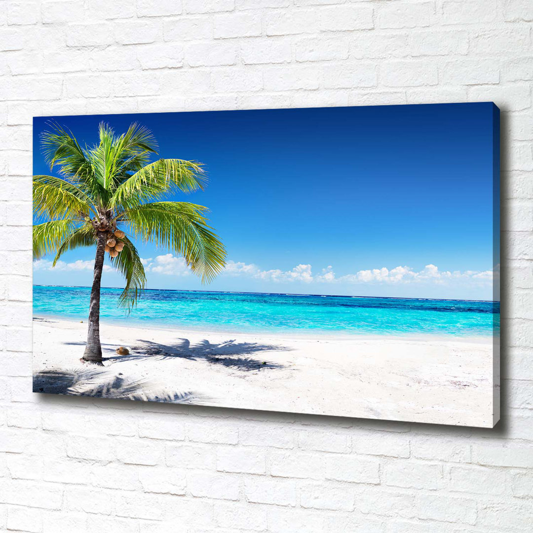 Leinwanddruck - Wandkunst - Drucke auf Leinwand - 100X70 Bild Bildthema: Tropischer Strand