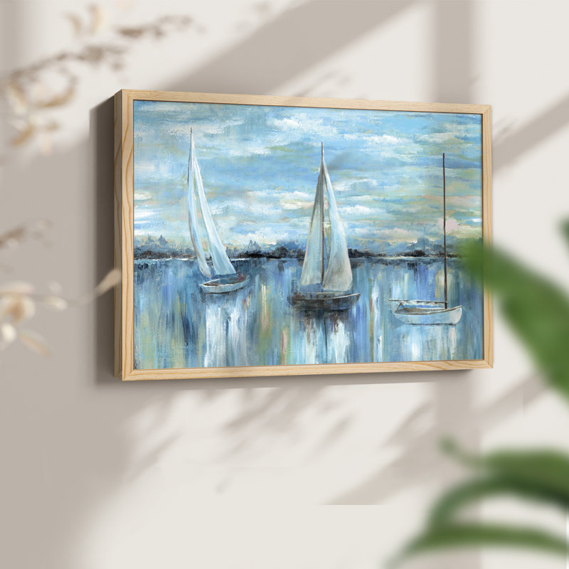 «Evening on the Bay» - reproduction encadrée - Restickable, H 8 po x l 10 po, Naturel