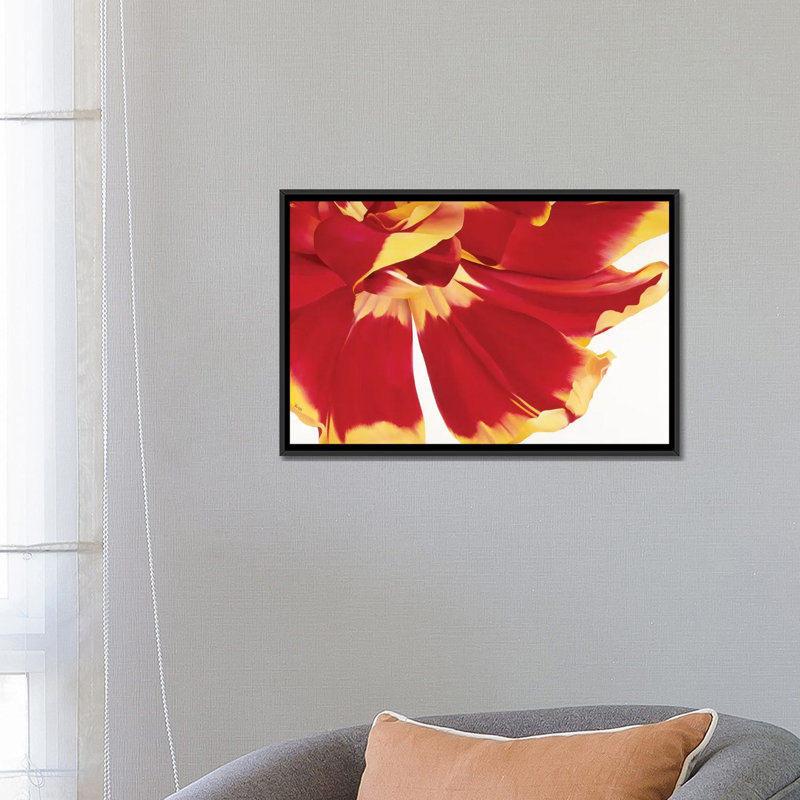 « floriade iii », impression sur toile, H 18 po x l 26 po x P 1,5 po, Toile avec cadre noir, Pas de tapis