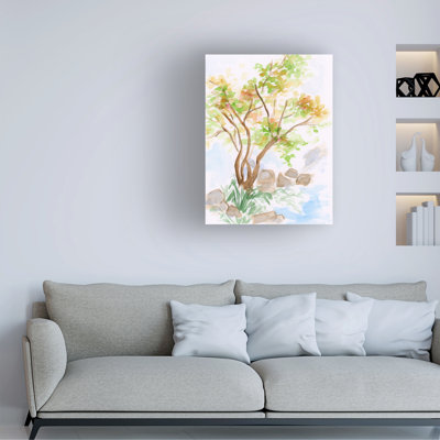 Wrapped Canvas Wall Art - June Erica Vess  'Maymont Garden Sketches I' Wall Art for Living Room, Bedroom, or Office Décor  - 18x24