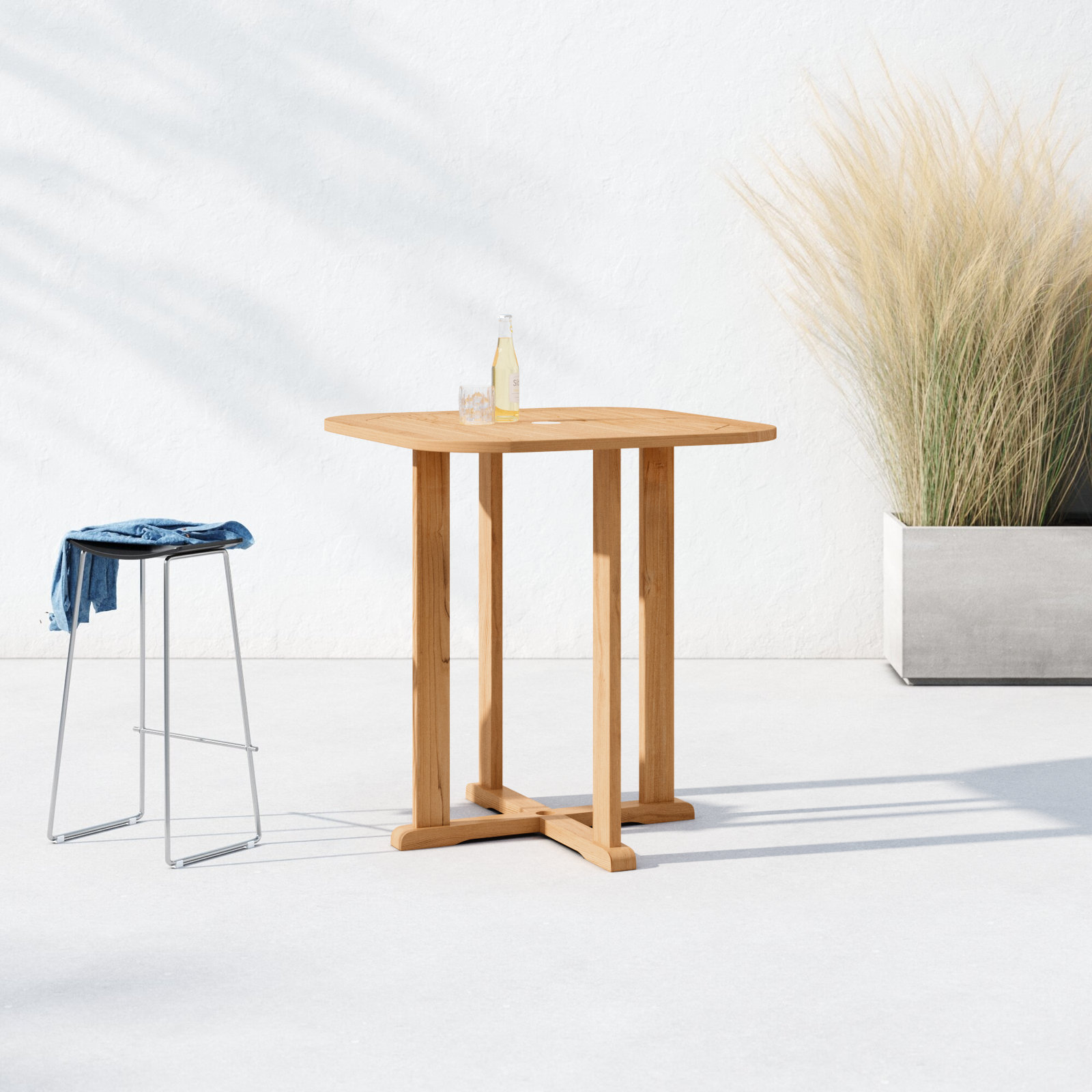 Knightly 42'' Teak Outdoor Bar Table