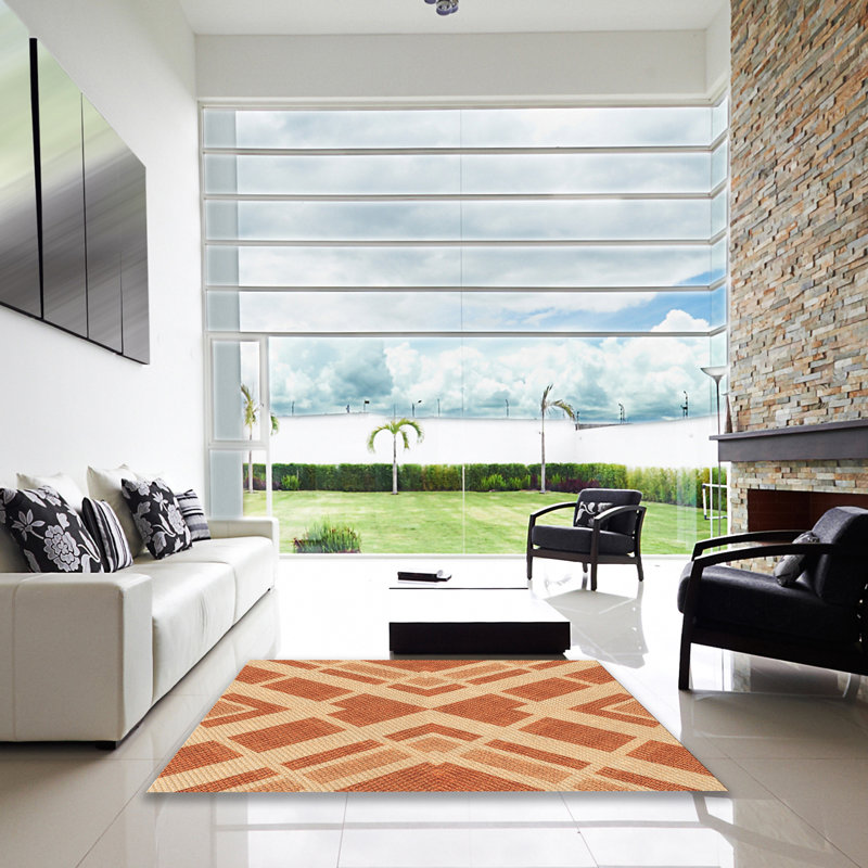 Tapis 100% à motif lavable à la machine 2989, Carré 5 pi