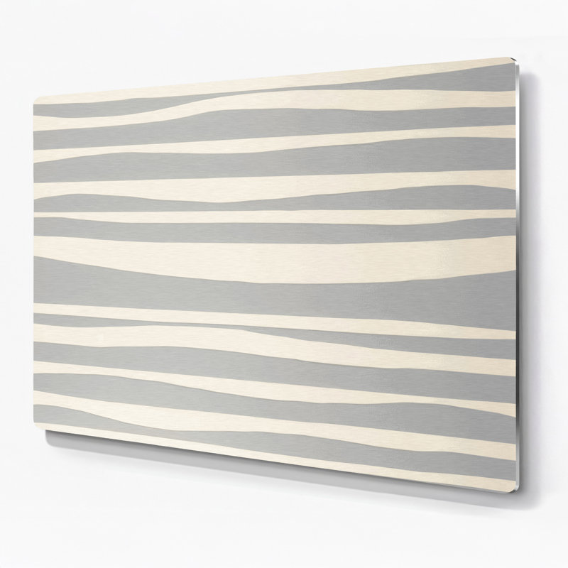 Minimalisme 11, art mural en métal beige, H 11 po x l 14 po