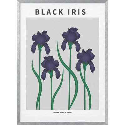 "Black Iris", art mural texturé encadré