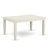 5 Piece Dining Room Table Set Includes a Rectangle Kitchen Table with Butterfly Leaf and 4 Linen Fabric Dining Chairs, Linen White