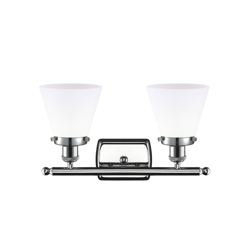 Éclairage pour meuble-lavabo de salle de bain 2 "16" Ballone Urban Cone, Blanc mat, DEL, Chrome poli
