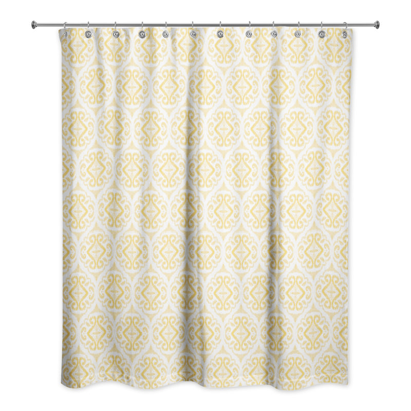 Rideau de douche Langridge, Jaune, motif géométrique 2