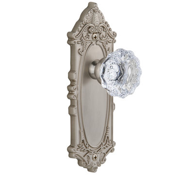 Grandeur Grande Victorian Plate Privacy with Fontainebleau Crystal Door Knob