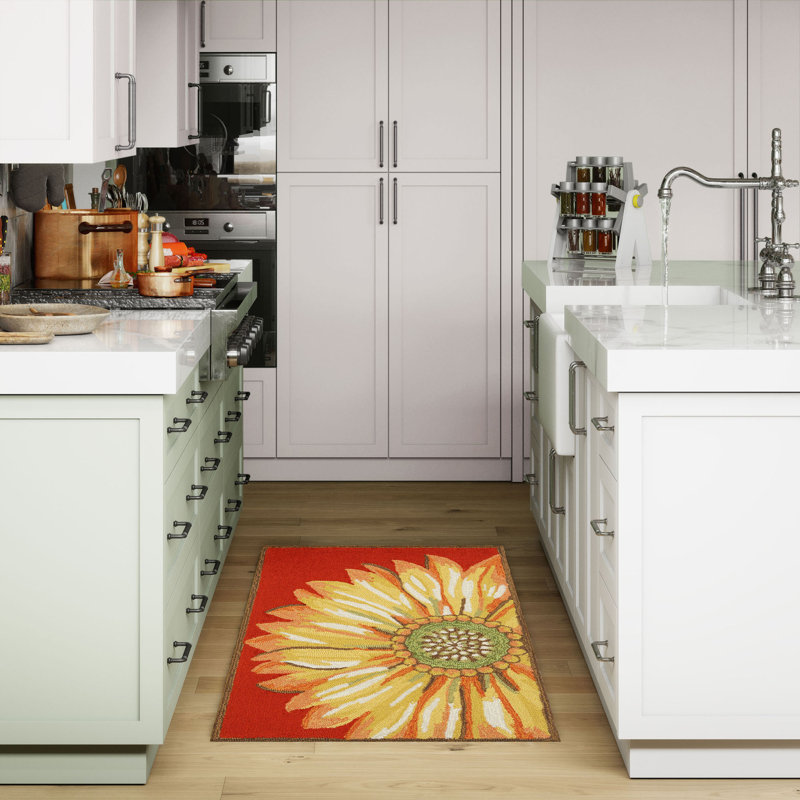 Tapis de cuisine Ismay, Rouge, Rectangle 1 pi 8 po x 2 pi 6 po