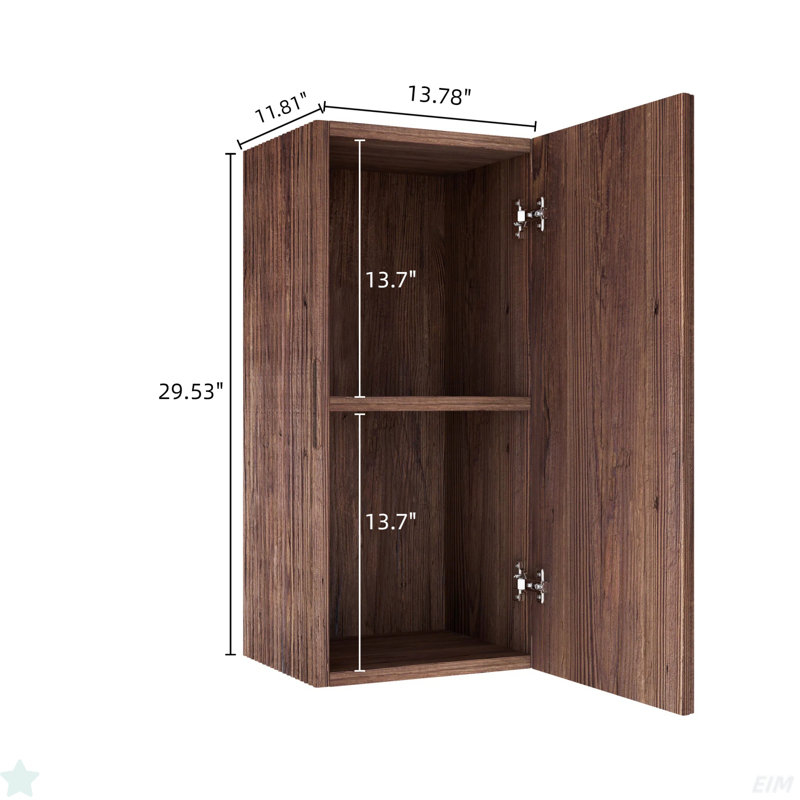 Wall-Mounted Floating Striped Bathroom Vanity Side Cabinet With A Door And A Shelf, (Suitable For NOOR Bathroom Vanity)
