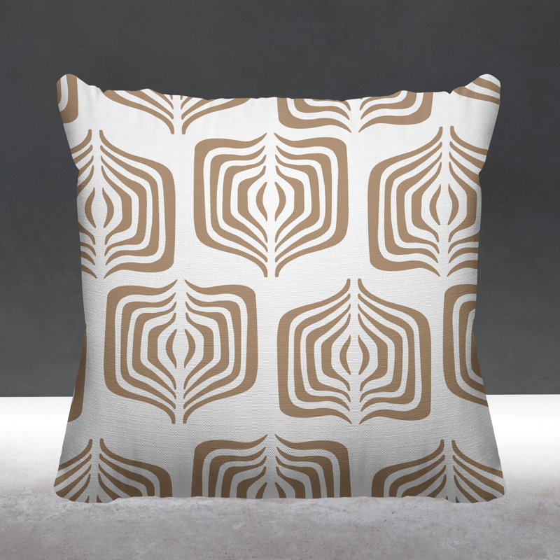 Coussin décoratif intérieur / extérieur Dale Abstract Tribal, L 19 po x H 19 po, Beige