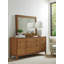 Wood Framed Raffia Mirror