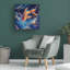 Art mural sur toile tendue - art mural Wumples «Cloudy Koi Fish with Bubbles» pour le salon, la chambre à coucher ou le bureau - 14 x 14