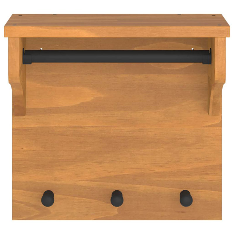 Solid Wood Coat Rack, Brown