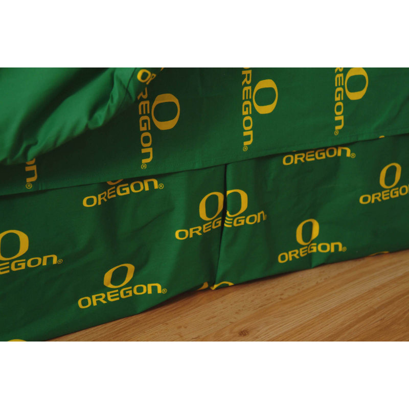 NCAA Ruffled Bed Skirt, Queen, Oregon