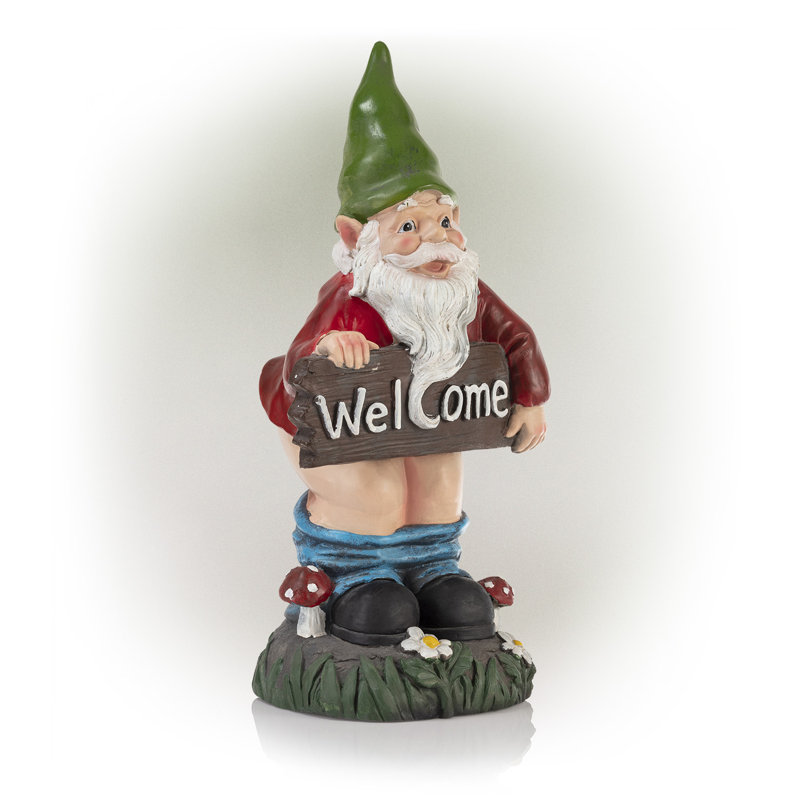 Statue de gnome «Welcome» Jodi Mooning, Vert