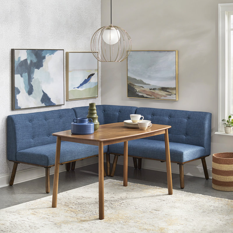 Chesnee 3 Piece Nook Bench Set, Blue