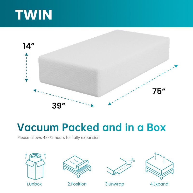 Amersfoort 14'' Gel Memory Foam Mattress, Twin