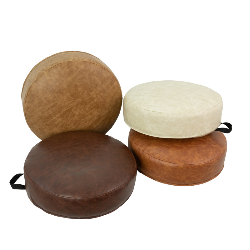 Rustic Overstuffed Floor Cushions, 4-Piece - Distressed Assorted