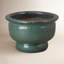 BOWL PLANTER ON PEDESTAL, TEAL 21X14.5"H-1418260496