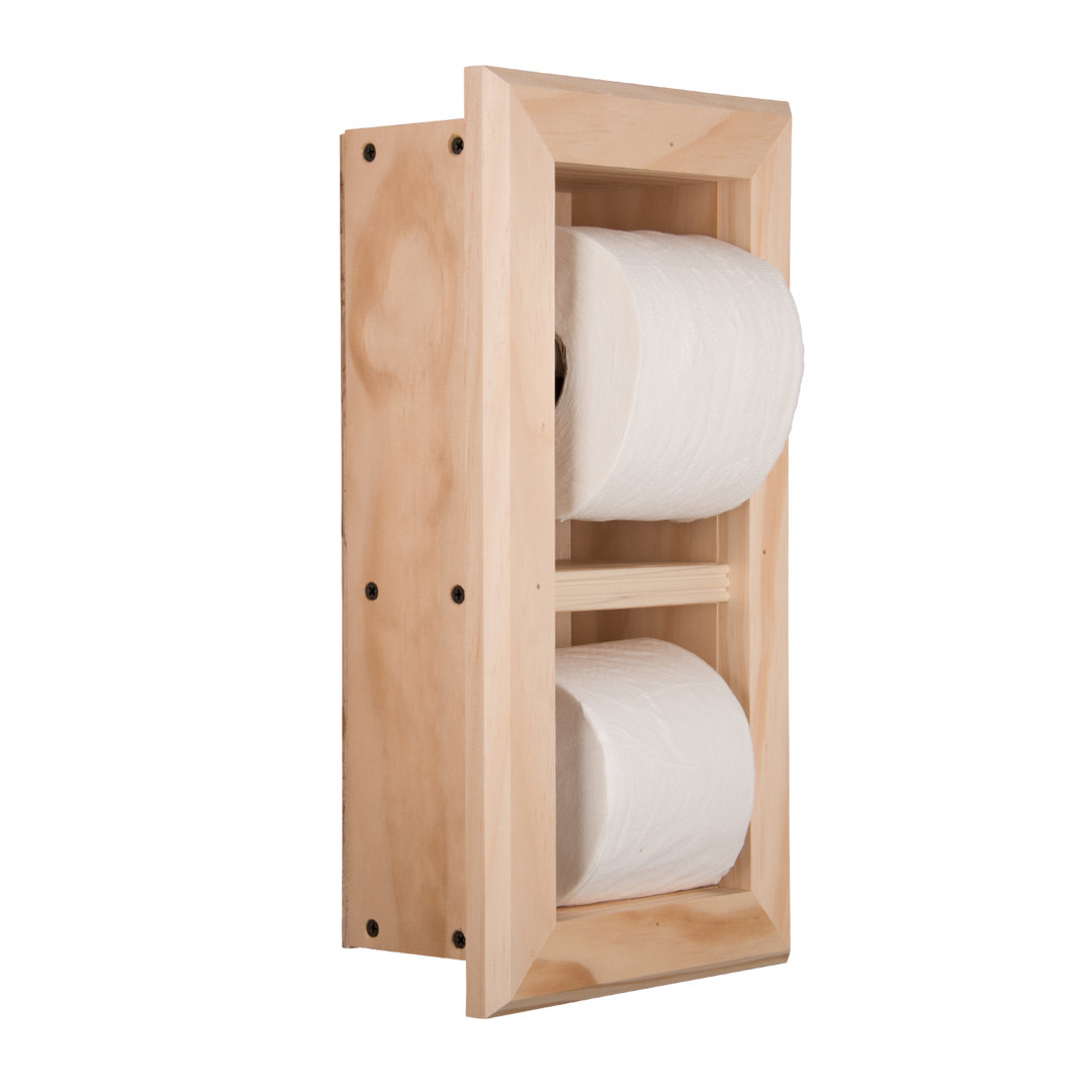 Butler Double Recessed Toilet Paper Holder Timber Tree Cabinets 