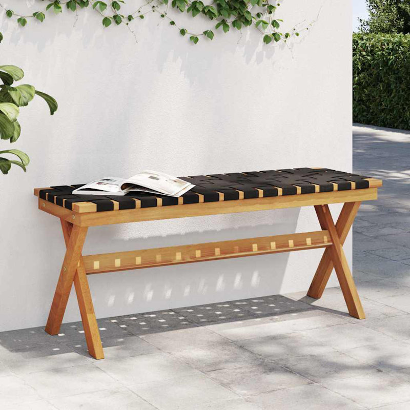 Vidaxl Garden Bench in Acacia and Fabric, Black