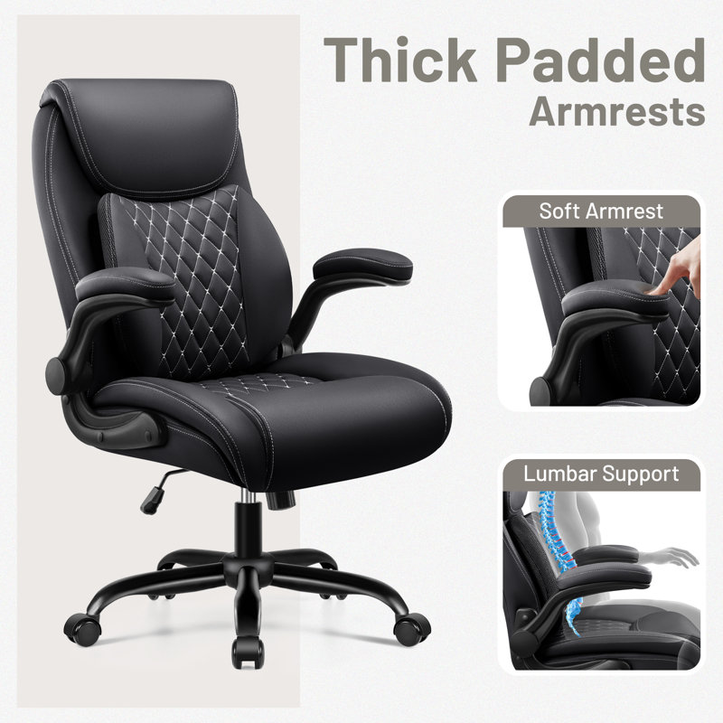 Loriece Ergonomic PU Leather Executive Office Chair with Independent Back, Black